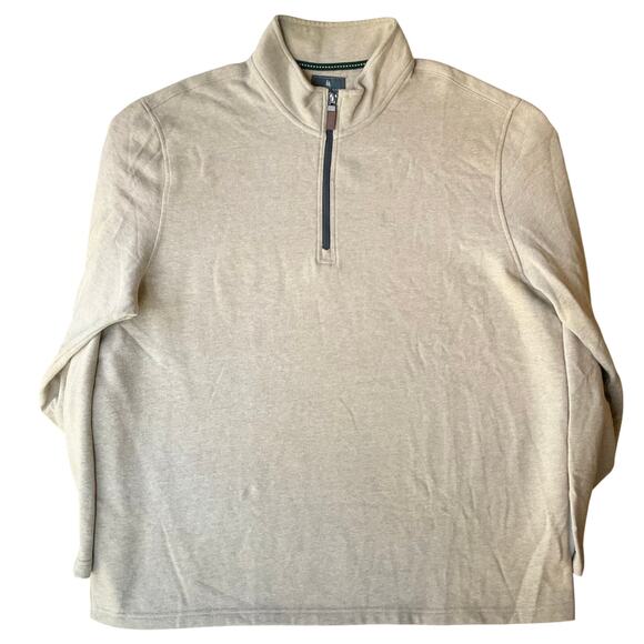 G.H. Bass & Co. men Long Sleeve Half Zip Turtleneck Sweatshirt size XL, Beige - Picture 1 of 9